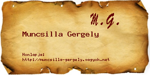 Muncsilla Gergely névjegykártya